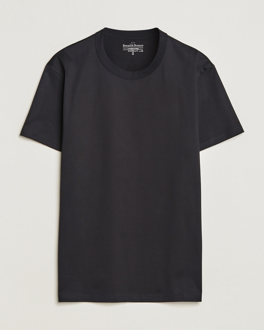 Bread & Boxers Pima Cotton Crew Neck T-Shirt Black – Black