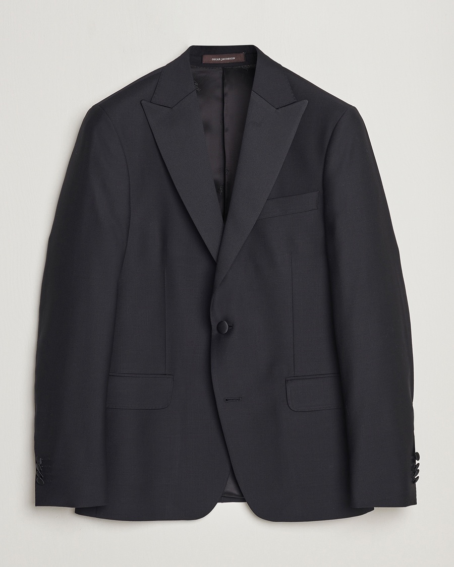 Men | Tuxedo Jackets | Oscar Jacobson | Elder Wool Tuxedo Blazer Black