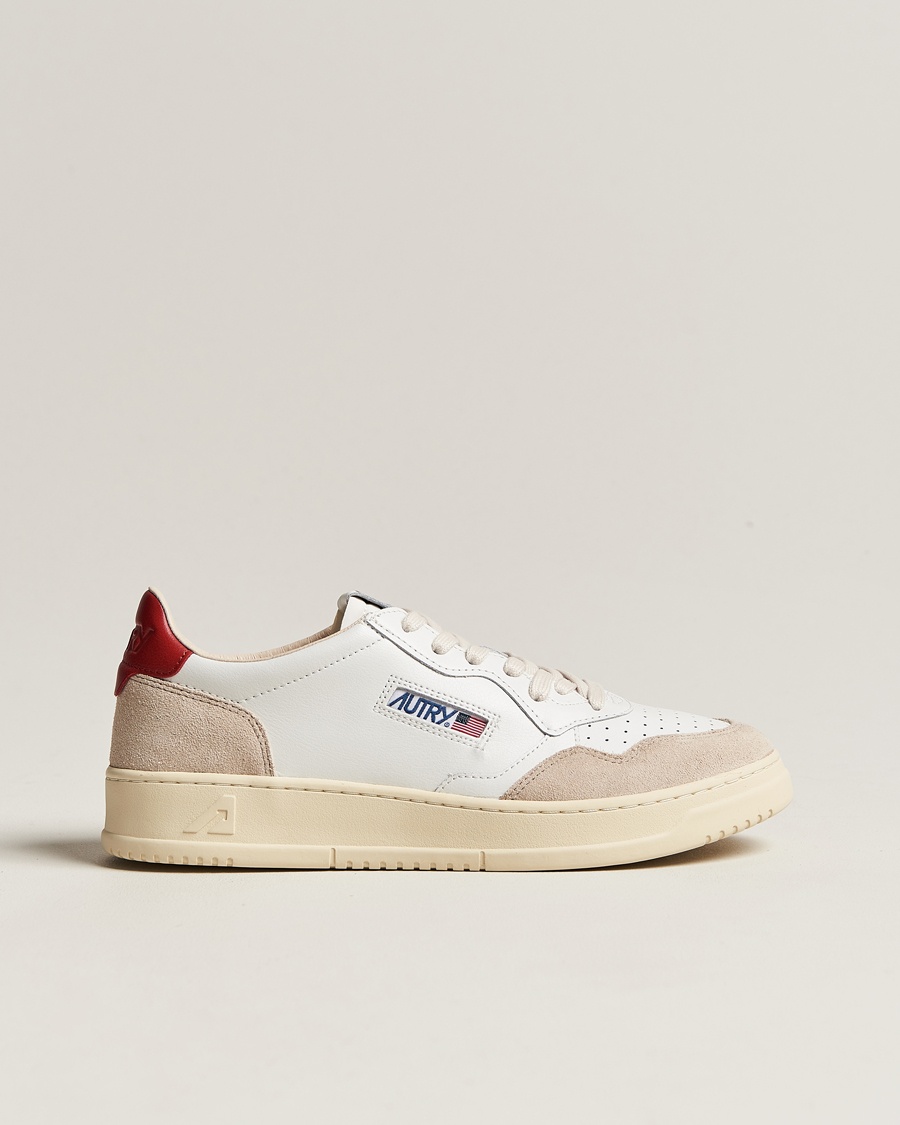 Men | | Autry | Medalist Low Super Soft Goat Leather Sneaker White/Red