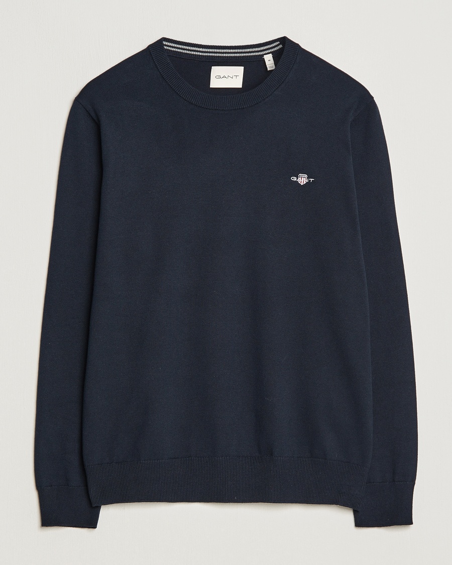 Gant Classic Cotton Crew Neck Evening Blue – Blue