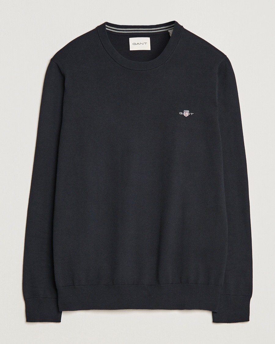 Gant Classic Cotton Crew Neck Black – Black