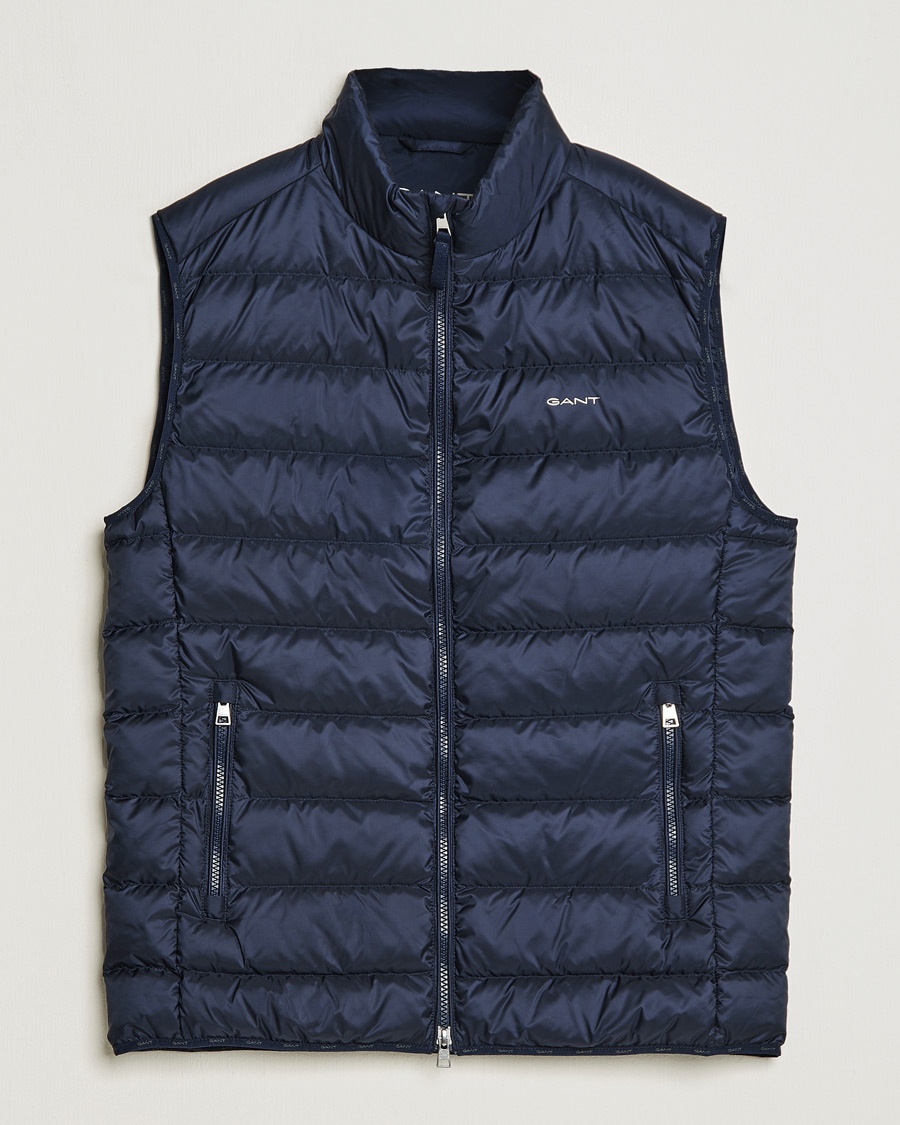 Men | Gilets | GANT | The Light Down Gilet Evening Blue