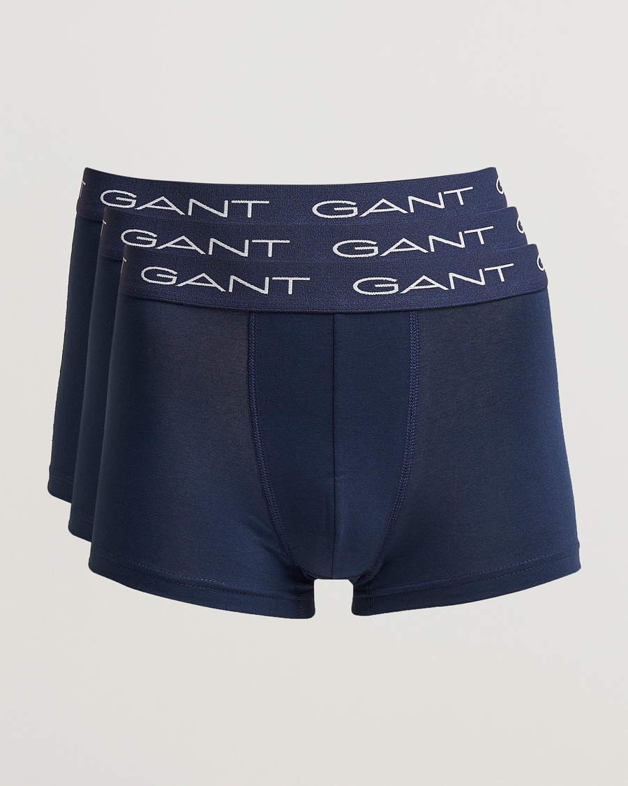 Men | Clothing | GANT | 3-Pack Trunk Boxer Marine