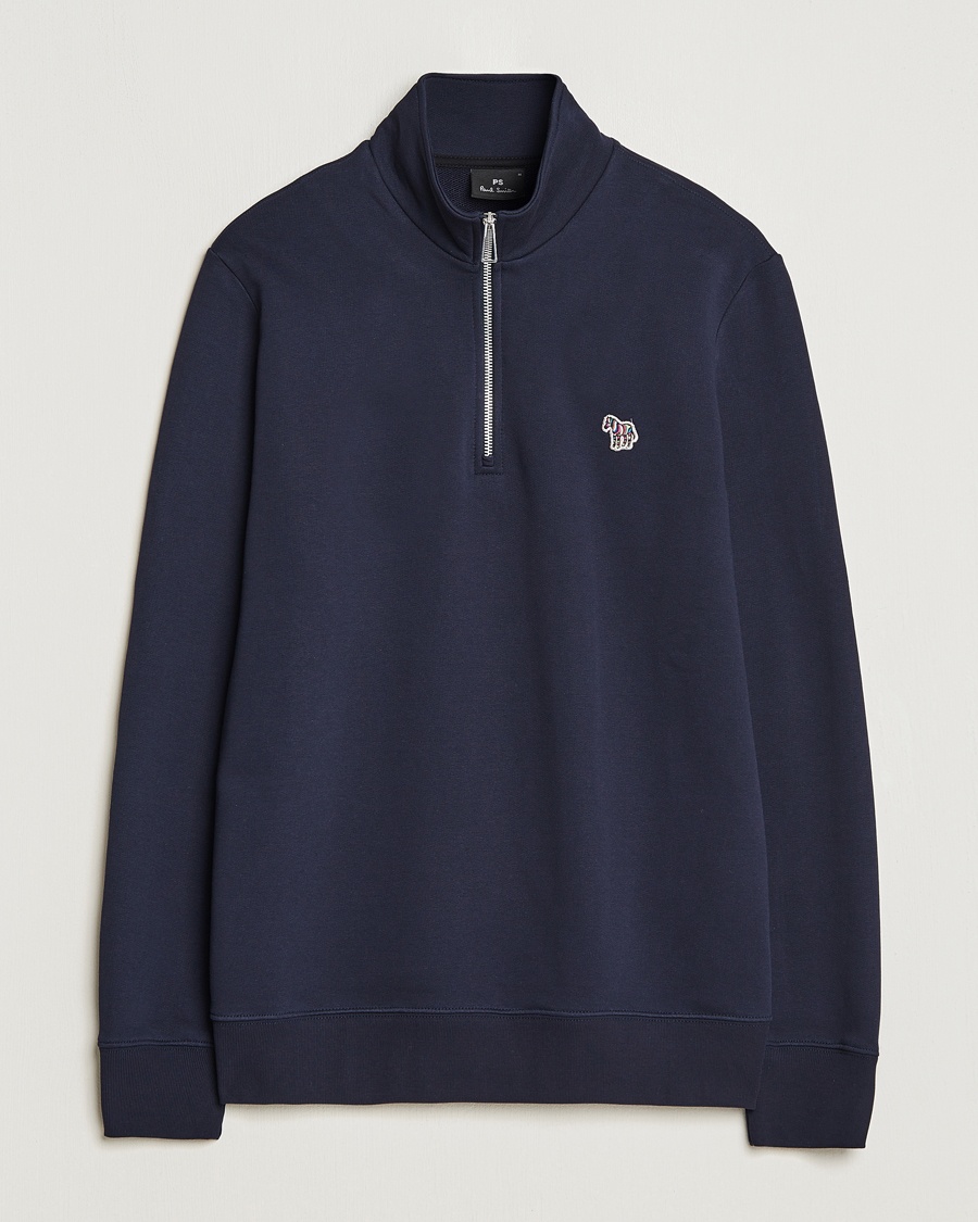 PS Paul Smith Zebra Organic Cotton Sweat Half Zip Navy – Blue