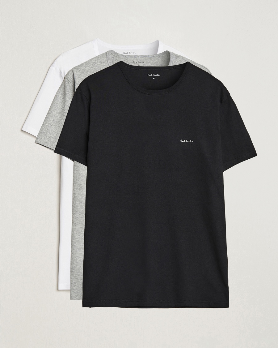Paul Smith 3-Pack Crew Neck T-Shirt Black/Grey/White – Black