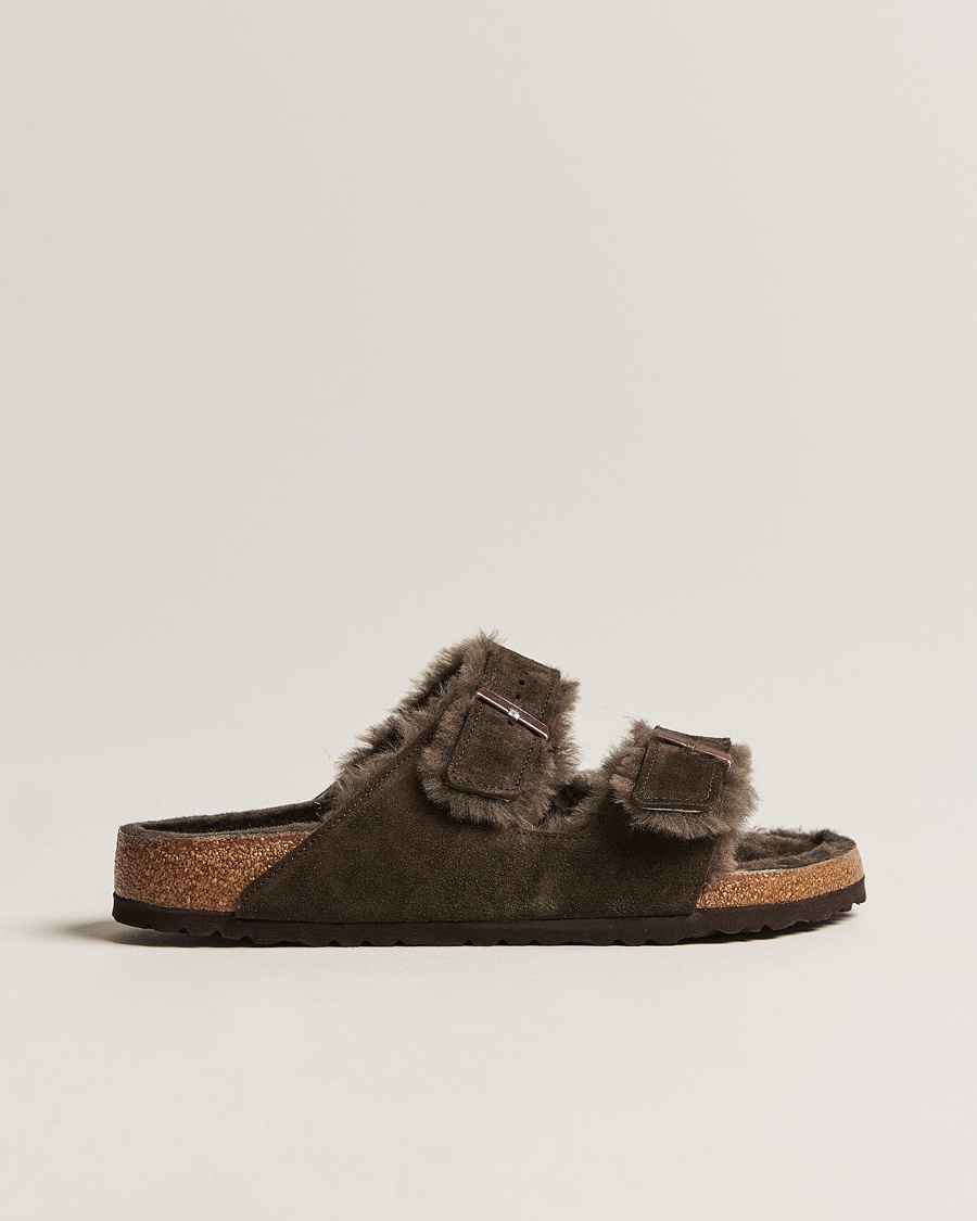 Men | Sandals & Slides | BIRKENSTOCK | Arizona Classic Footbed Shearling Mocha Suede