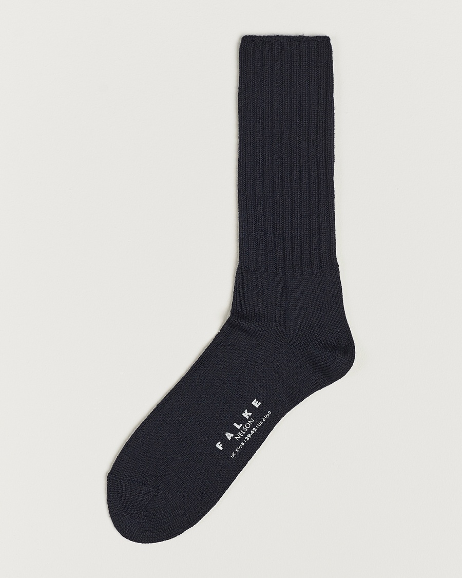 Falke Nelson Wool Boot Sock Dark Navy – Blue