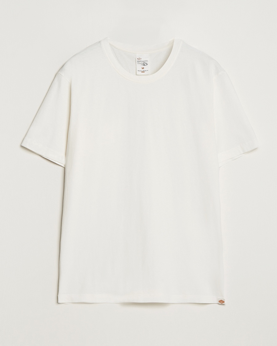 Nudie Jeans Uno Everyday Crew Neck T-Shirt Chalk White – White