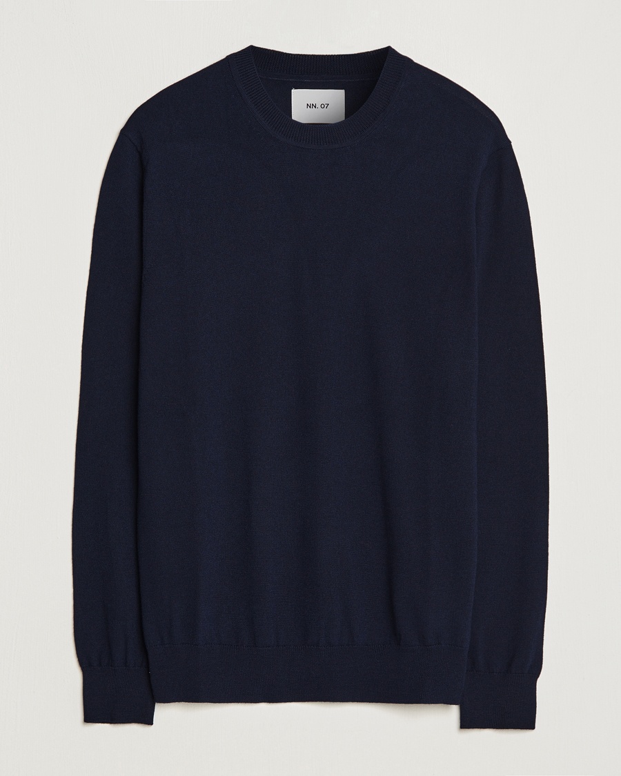 NN07 Ted Merino Crew Neck Pullover Navy Blue – Blue