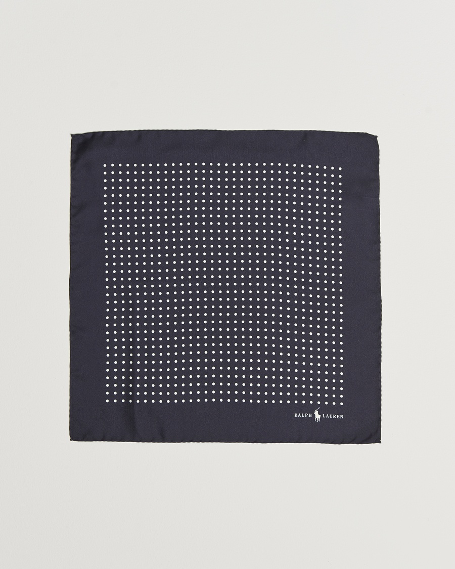 Polo Ralph Lauren Silk Dot Pocket Square Navy/White – Blue
