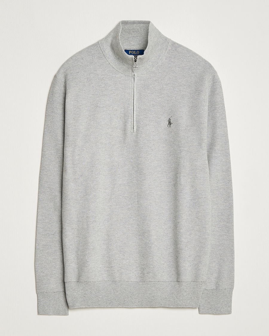Polo Ralph Lauren Textured Half Zip Andover Heather – Grey