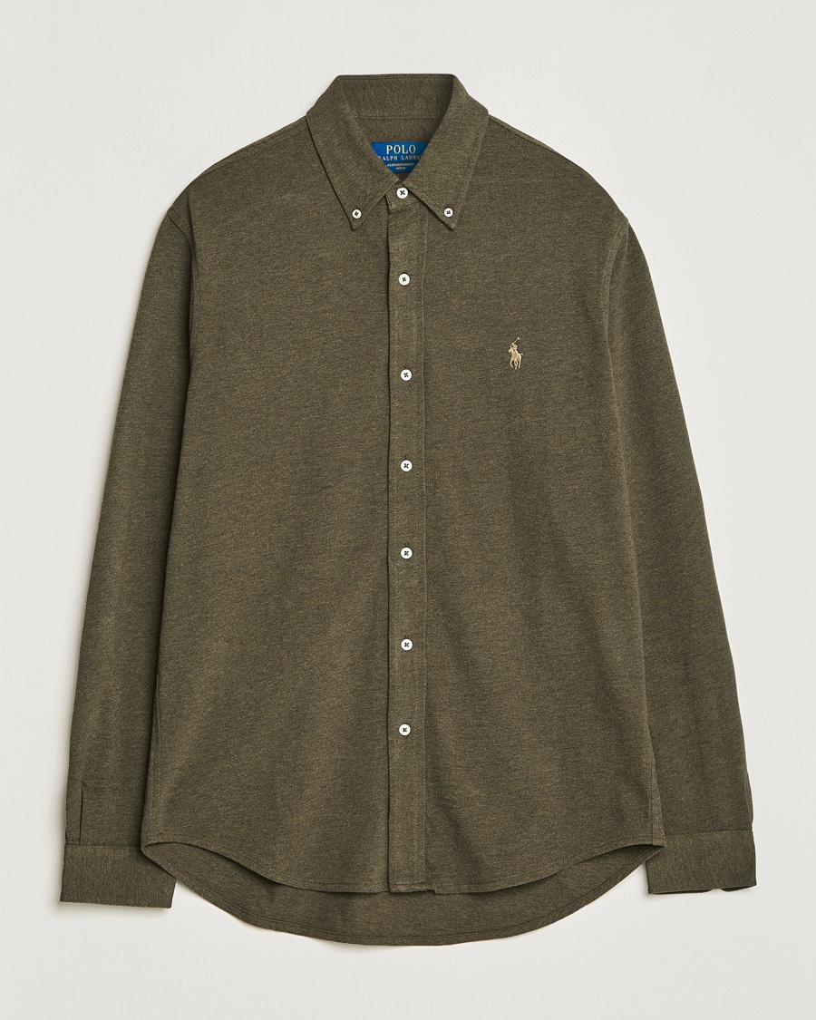 Polo Ralph Lauren Featherweight Mesh Shirt Wilson Olive Heather – Green