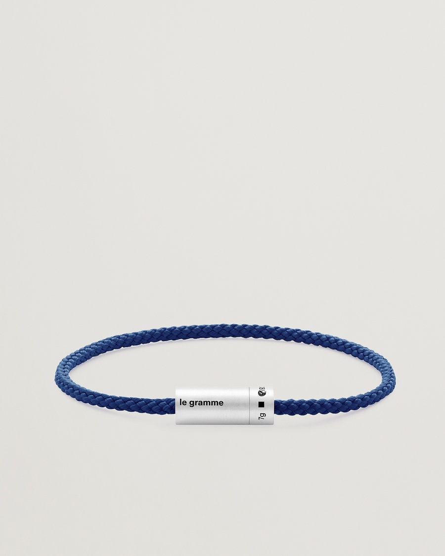 LE GRAMME Nato Cable Bracelet Blue/Sterling Silver 7g – Blue