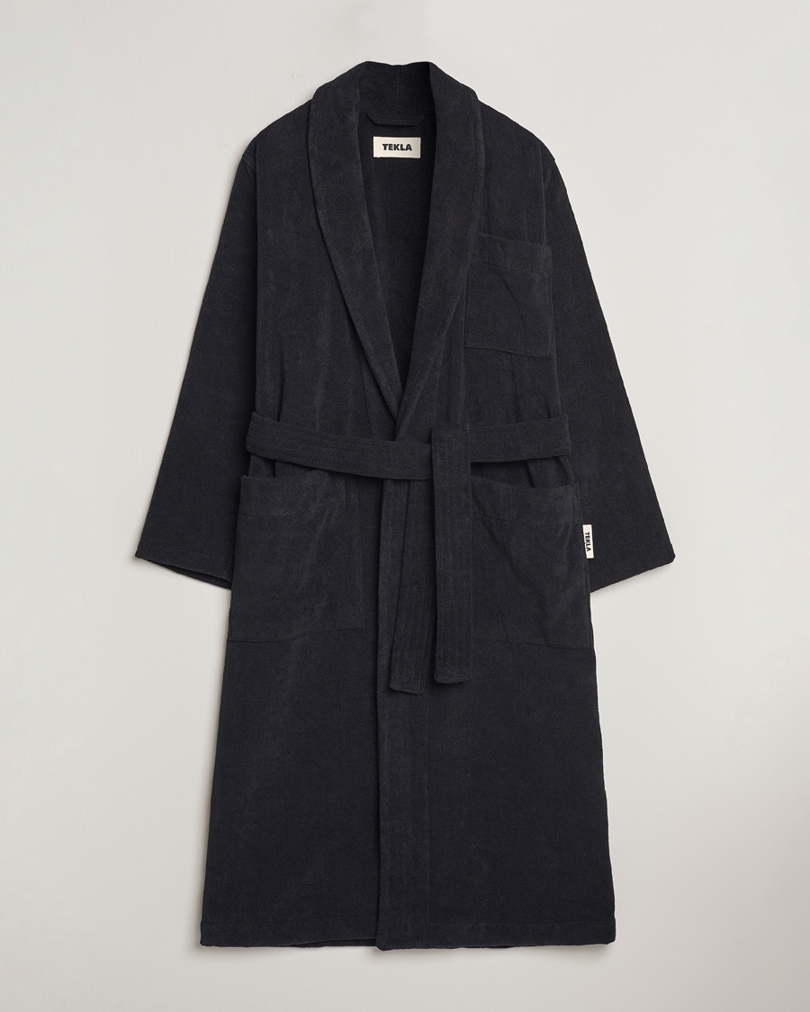 Men | Robes | Tekla | Organic Terry Bathrobe Black