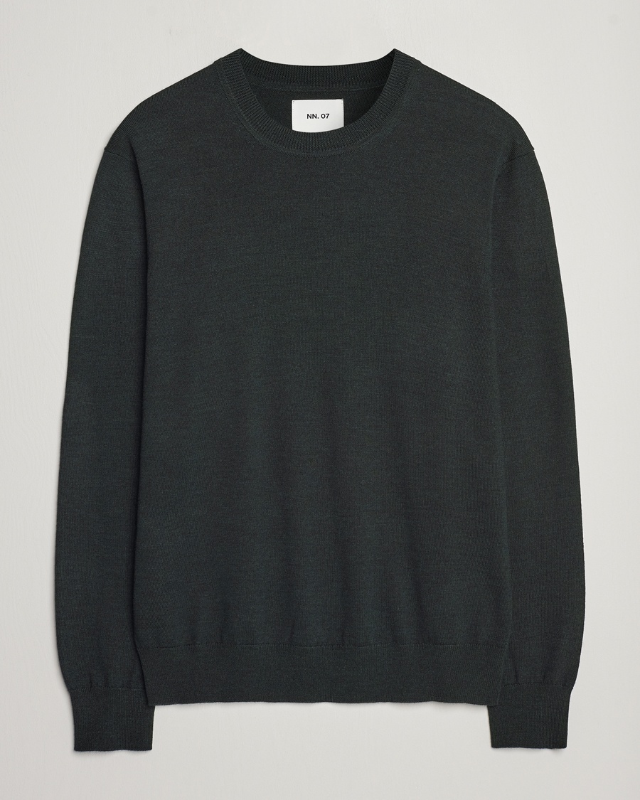 NN07 Ted Merino Crew Neck Pullover Dark Army – Green