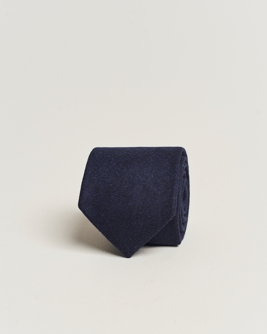 Amanda Christensen Wool Flannel 8cm Tie Navy – Blue