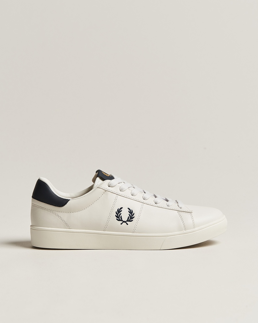 Fred Perry Spencer Leather Sneakers Porcelain/Navy – White