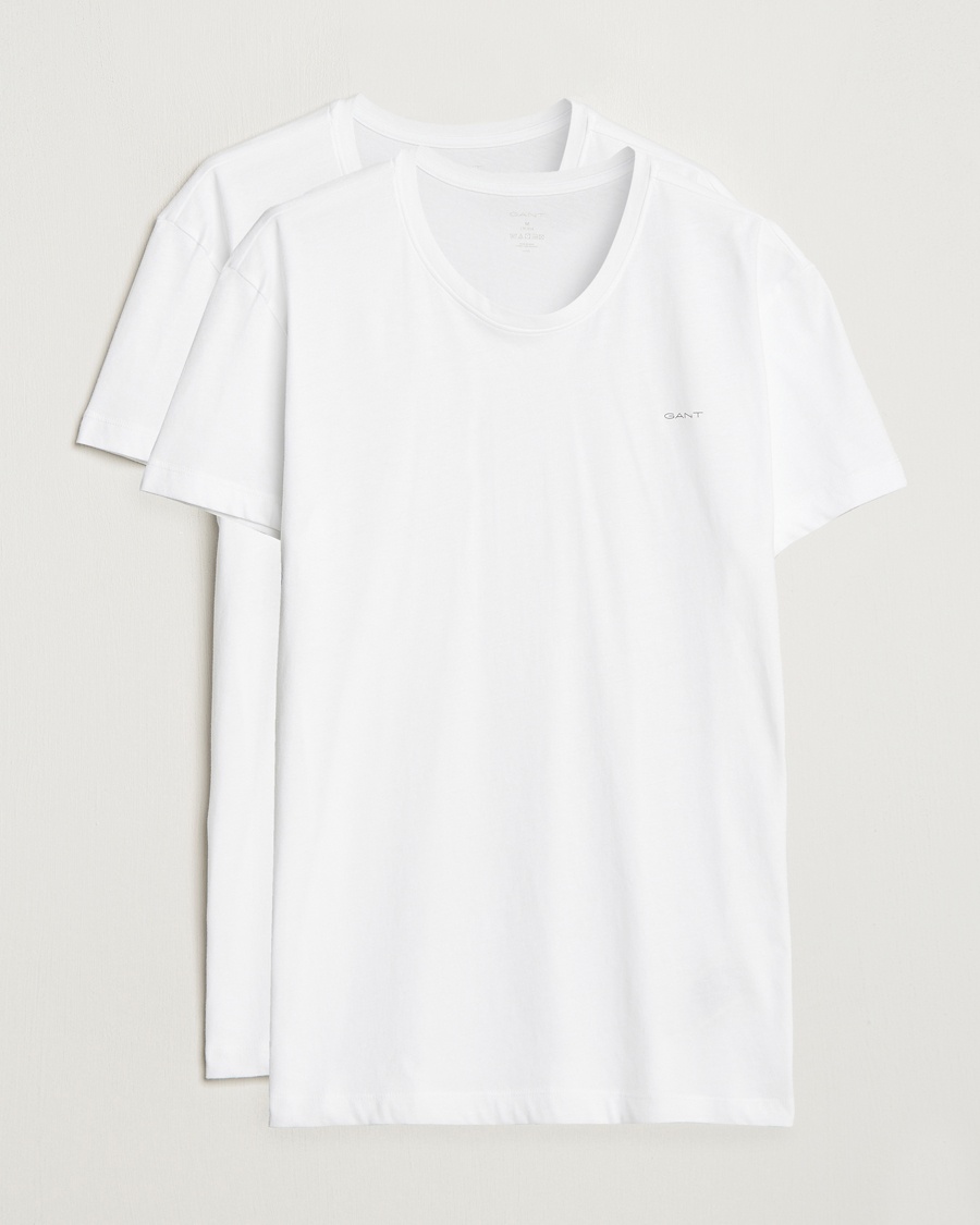 Men | Clothing | GANT | 2-Pack Crew Neck T-Shirt White