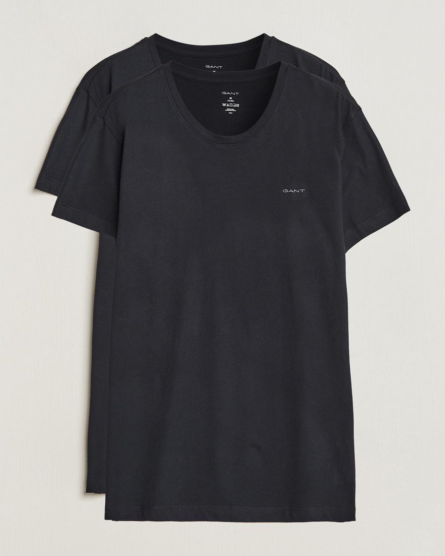 Men | Clothing | GANT | 2-Pack Crew Neck T-Shirt Black