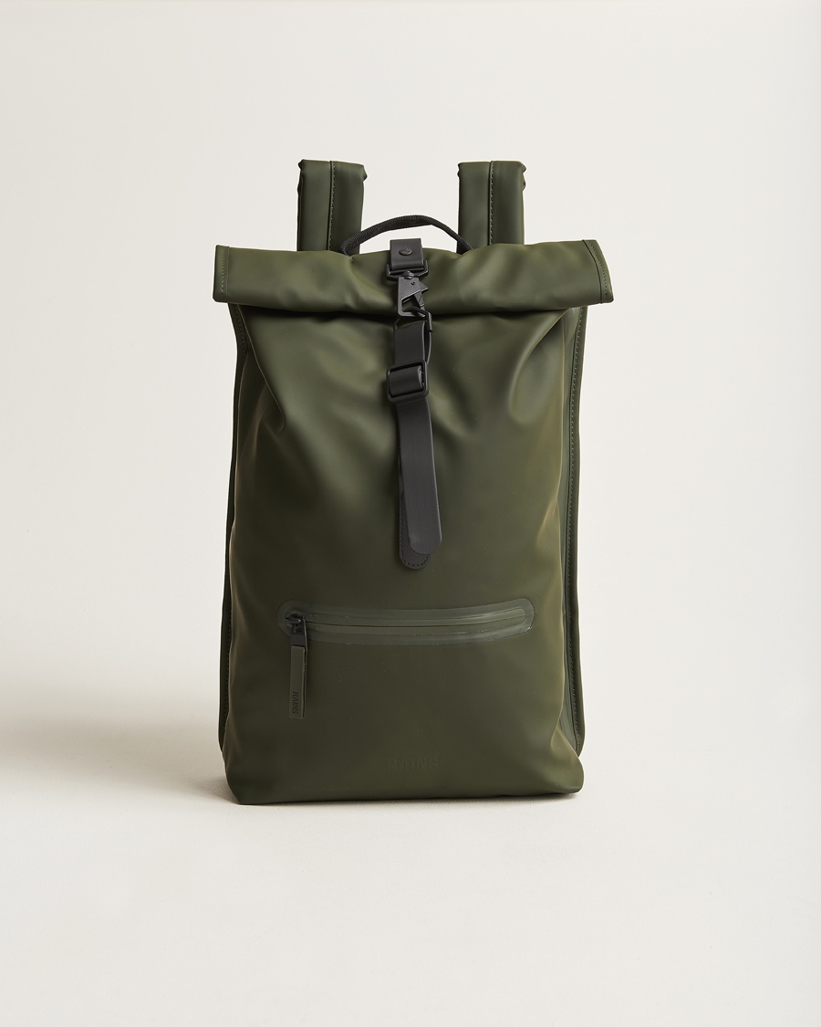 RAINS Rolltop Rucksack Green – Green
