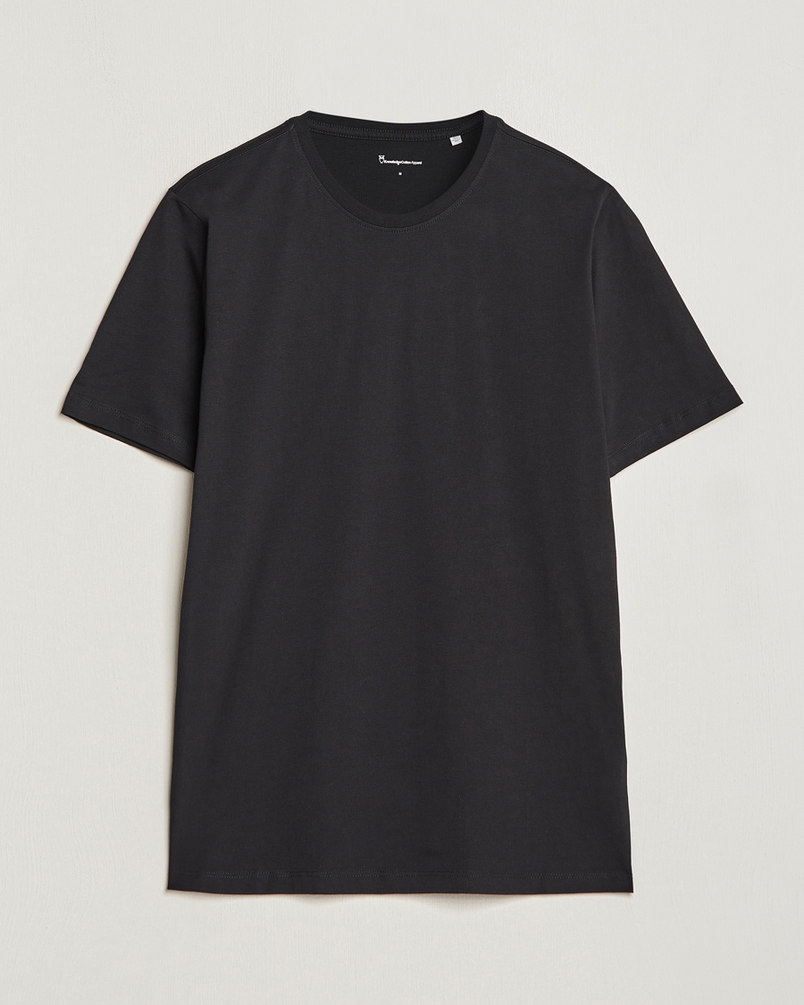 Men | Black t-shirts | KnowledgeCotton Apparel | Agnar Basic T-Shirt Jet Black
