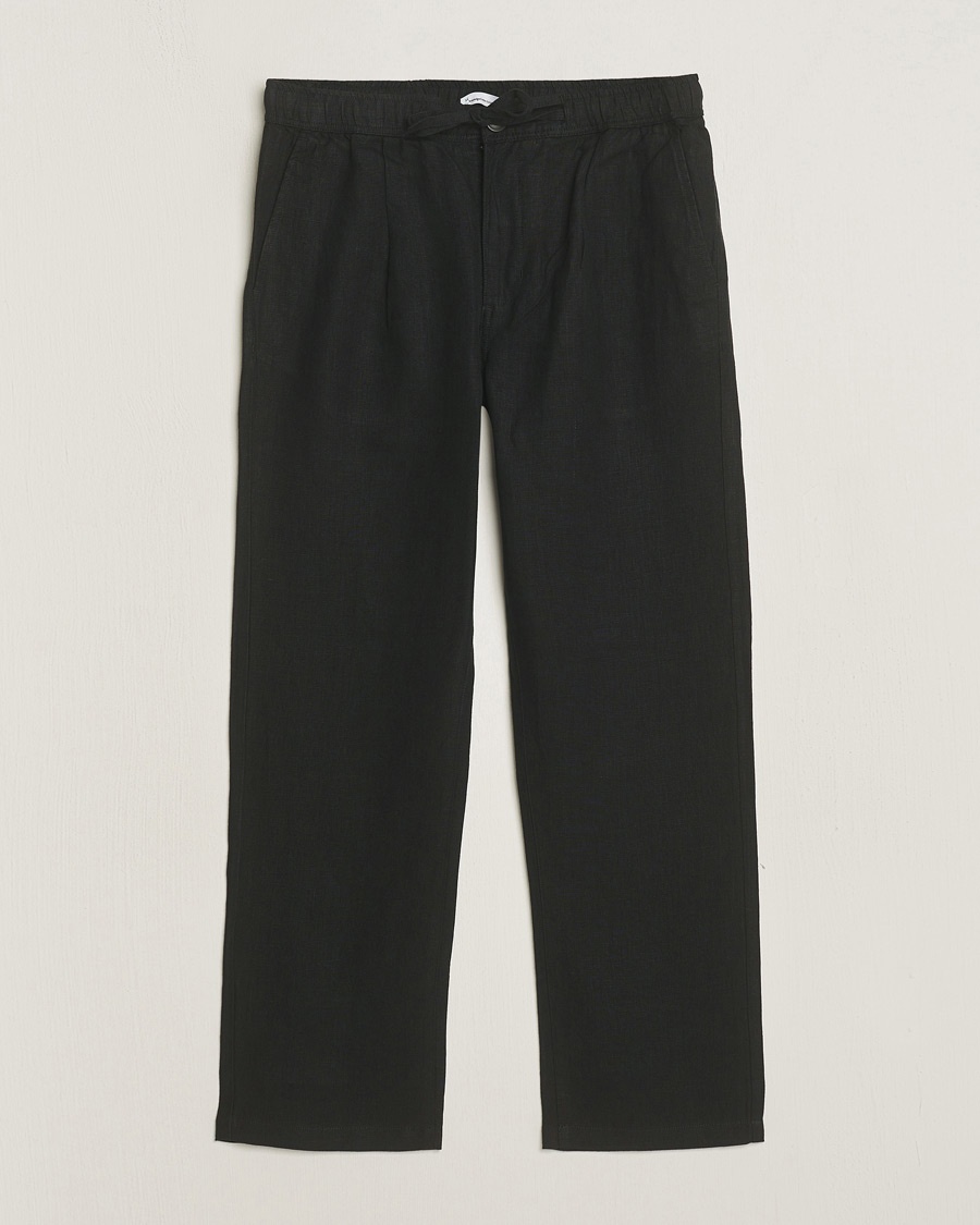 Men | KnowledgeCotton Apparel | KnowledgeCotton Apparel | Loose Linen Pants Black