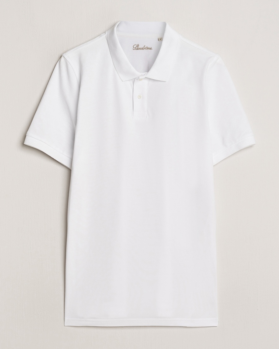 Men | Stenströms | Stenströms | Organic Cotton Piquet Polo Shirt White
