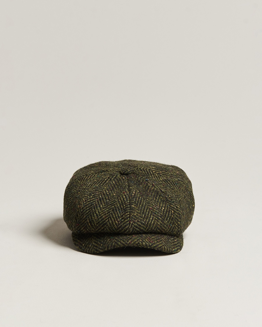 Wigéns Newsboy Retro Donegal Wool Dark Green – Green