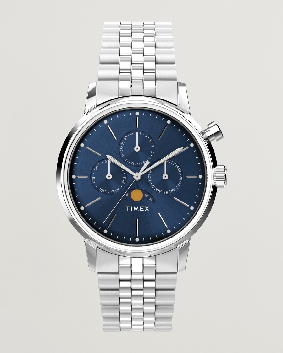 Timex Marlin Moon Phase Quartz Steel 40mm Blue Dial – Blue