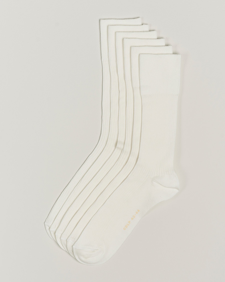 CDLP 6-Pack Cotton Rib Socks White – White