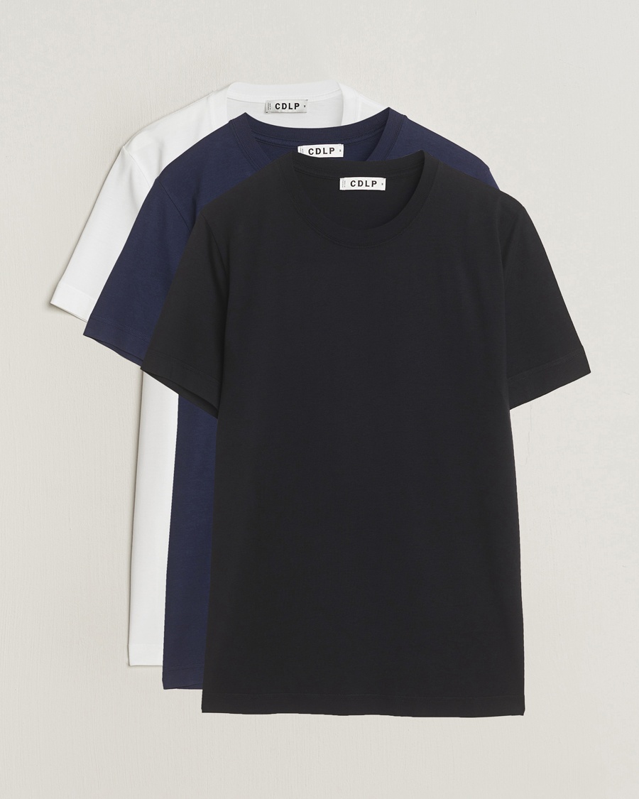 Men | CDLP | CDLP | 3-Pack Midweight T-Shirt White/Navy/Black