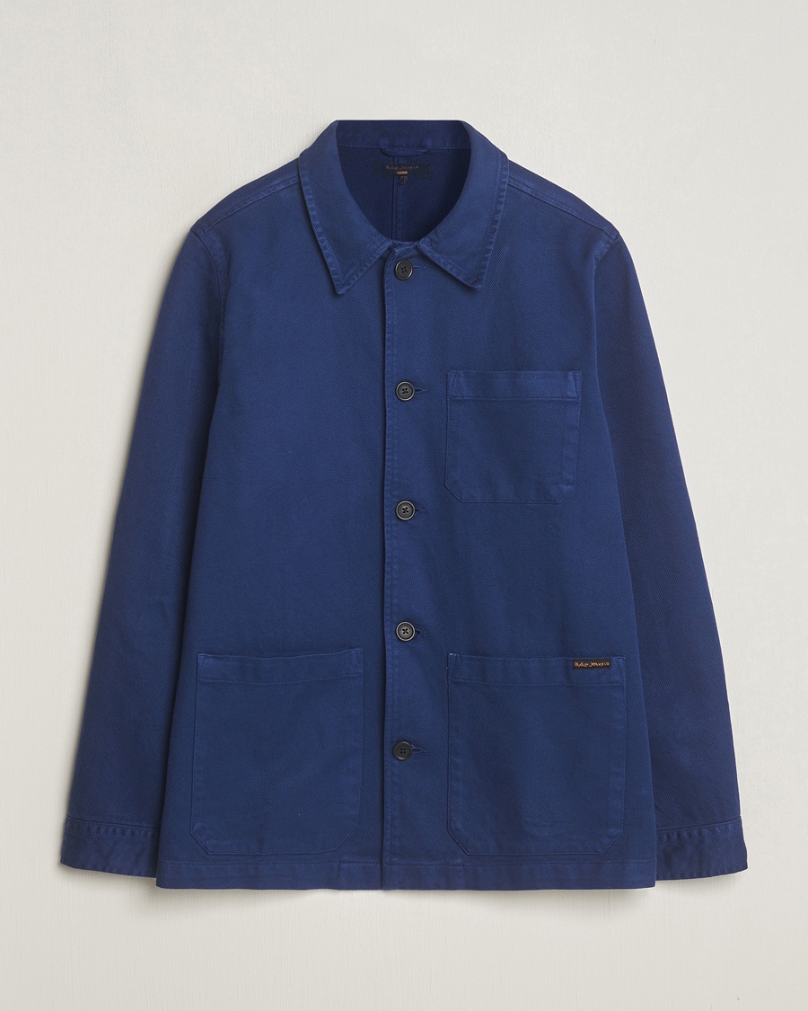 Nudie Jeans Barney Worker Overshirt Mid Blue – Blue