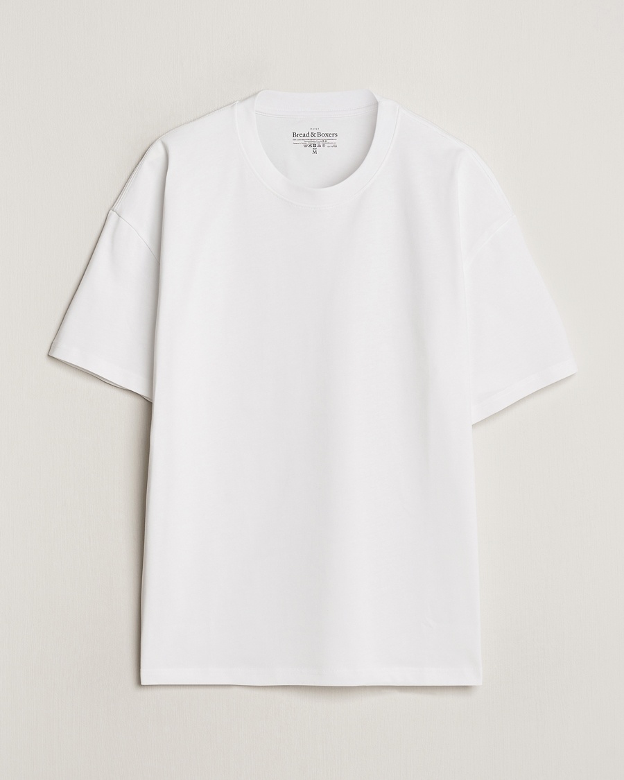 Men | White t-shirts | Bread & Boxers | Textured Heavy Crew Neck T-Shirt White