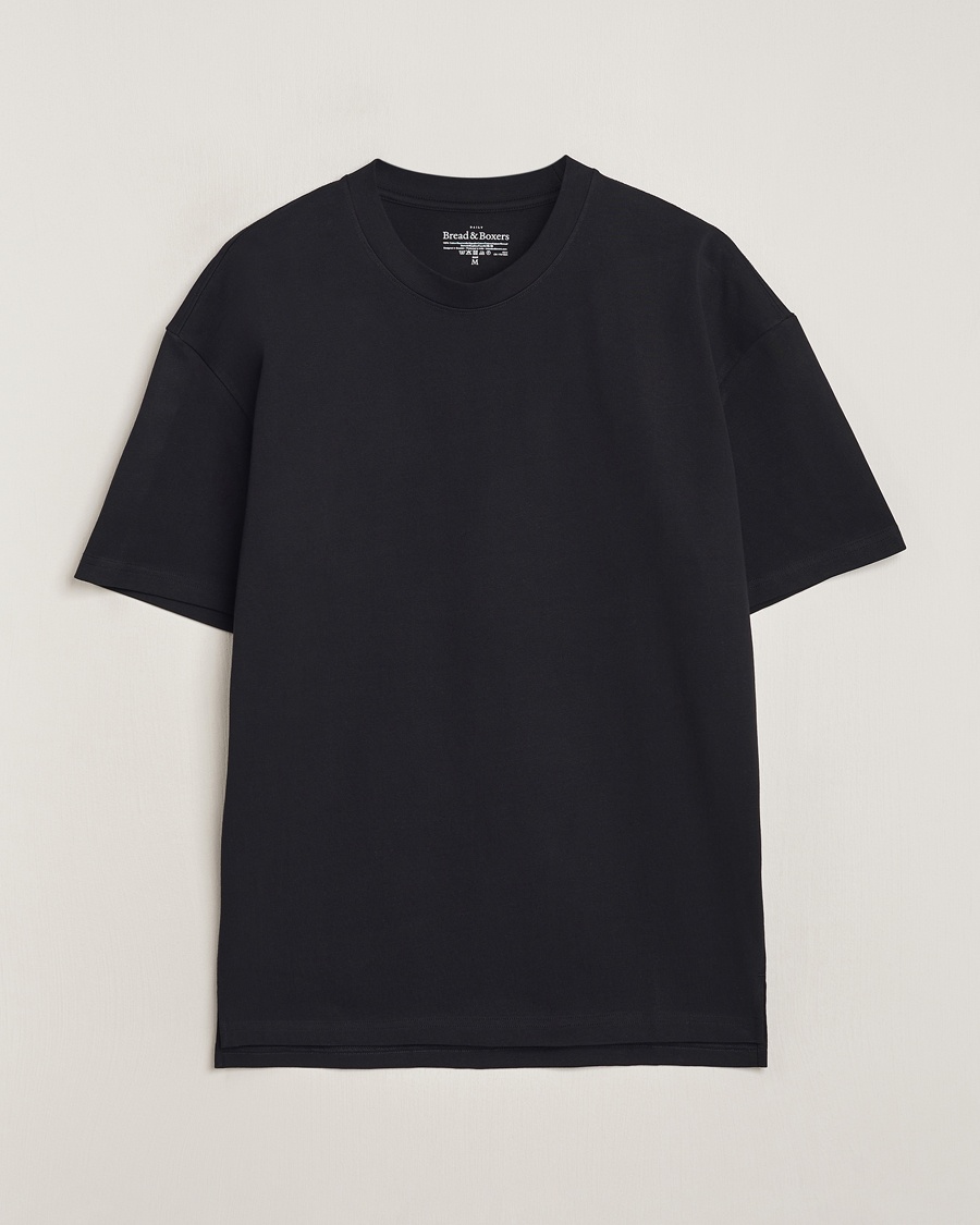 Men | T-Shirts | Bread & Boxers | Textured Heavy Crew Neck T-Shirt Black