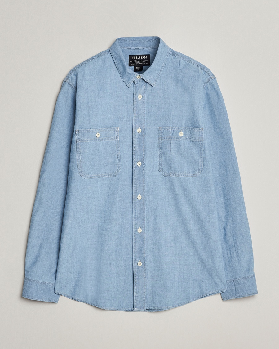 Filson Chambray CPO Shirt Light Indigo – Blue