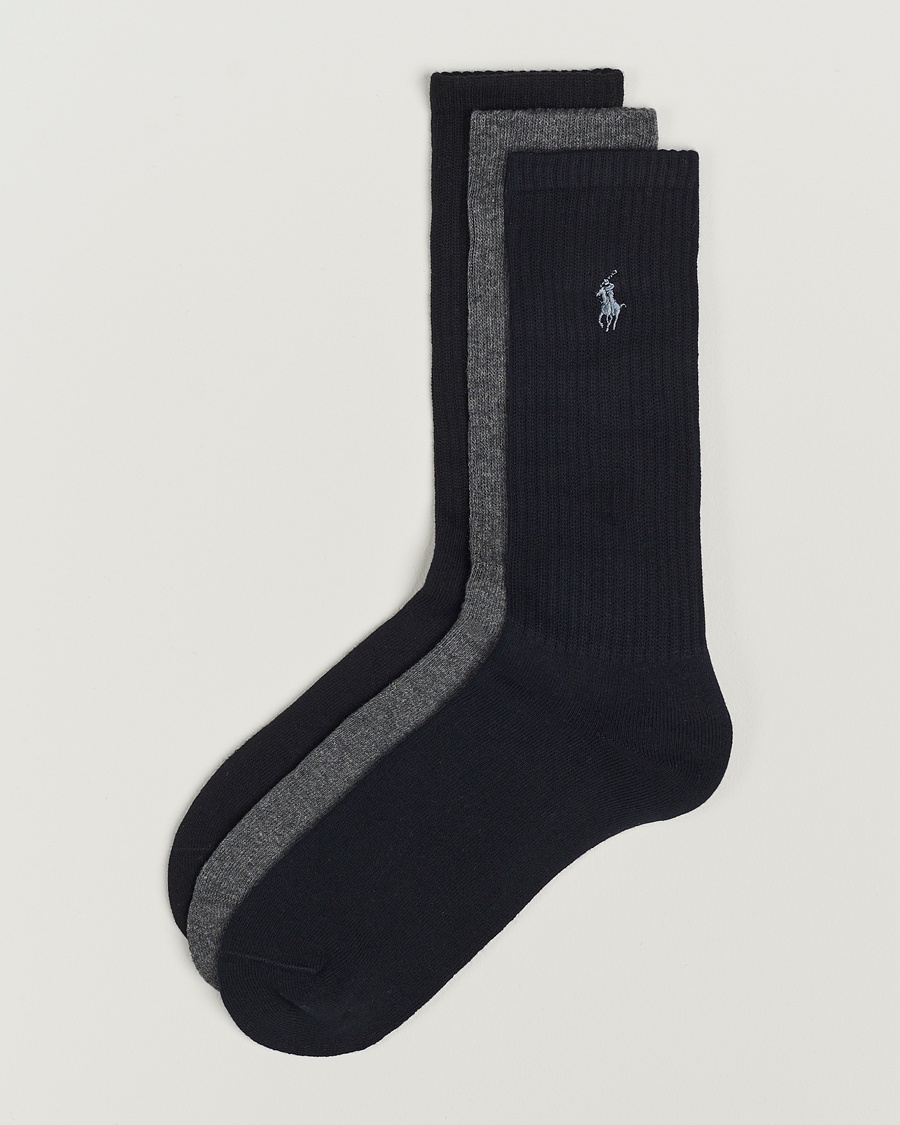 Polo Ralph Lauren 3-Pack Crew Sock Navy/Charcoal/Black – Blue