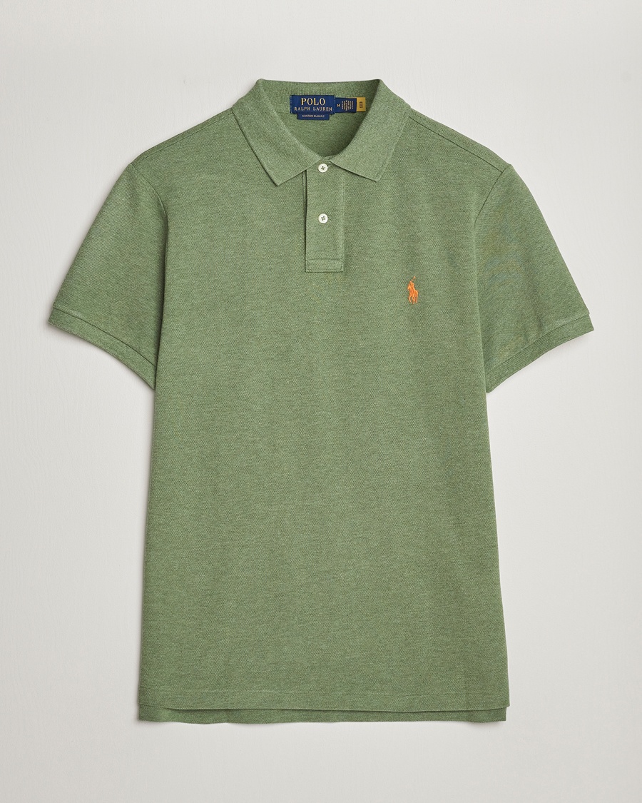 Men | Polo Shirts | Polo Ralph Lauren | Custom Slim Fit Polo Cargo Green Heather