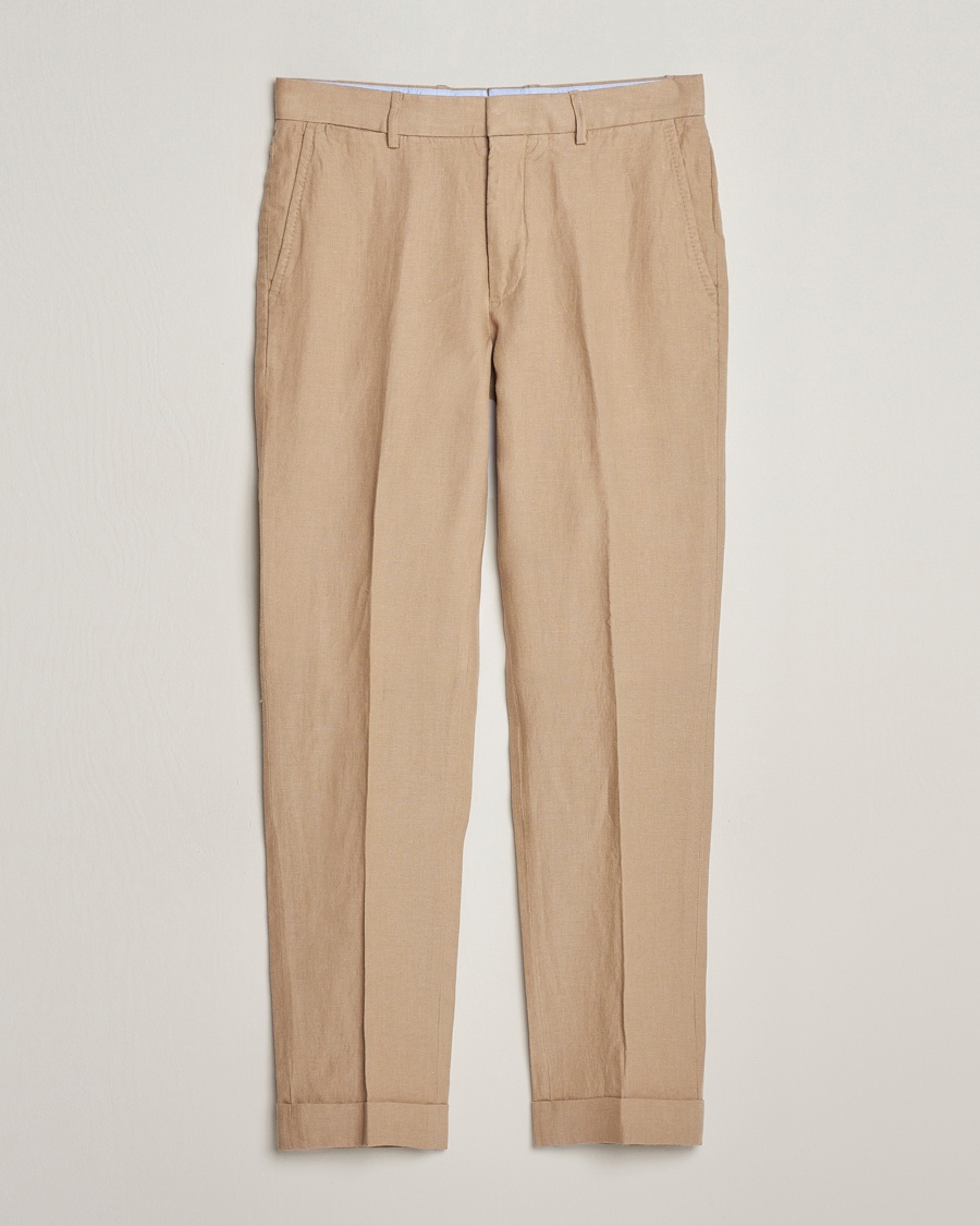 Incotex Slim Fit Cotton/Linen Slacks Olive at CareOfCarl.com