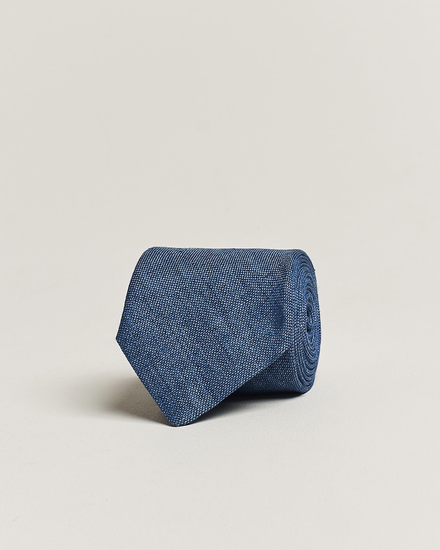 Amanda Christensen Amanda ChristensenHopsack Linen 8cm TieBlue – Blue