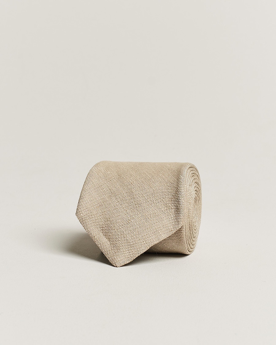 Men | Business & Beyond | Amanda Christensen | Hopsack Linen 8cm Tie Sand