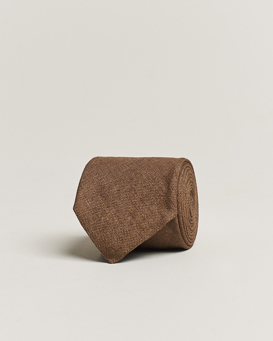 Men | Accessories | Amanda Christensen | Hopsack Linen 8cm Tie Brown