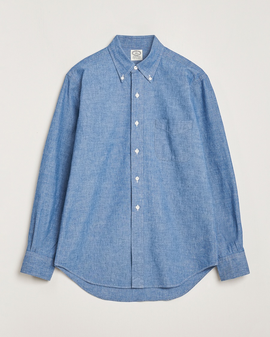 Men | Denim Shirts | Kamakura Shirts | Vintage Ivy Chambray Button Down Shirt Blue