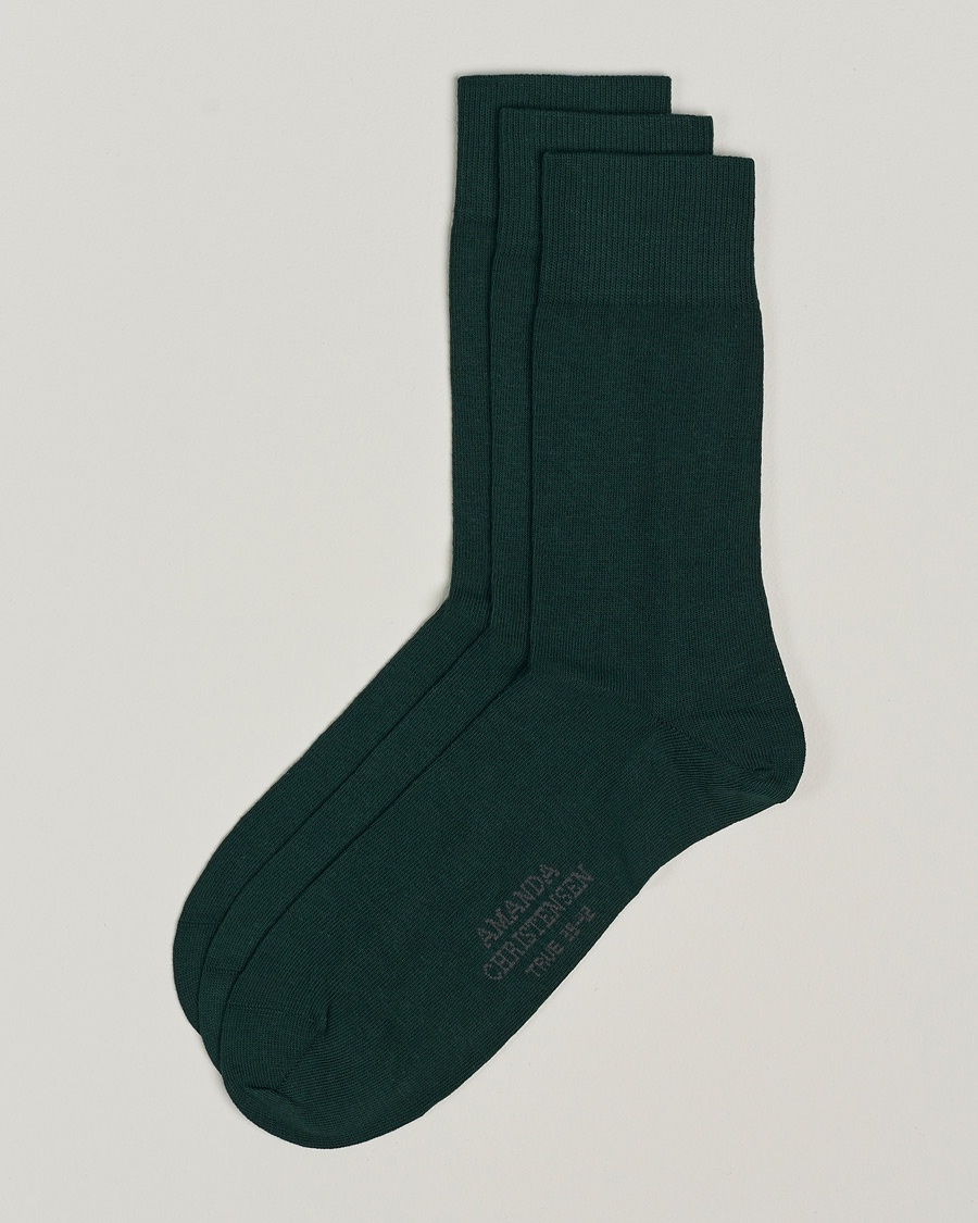 Men | Everyday Socks | Amanda Christensen | 3-Pack True Cotton Socks Bottle Green