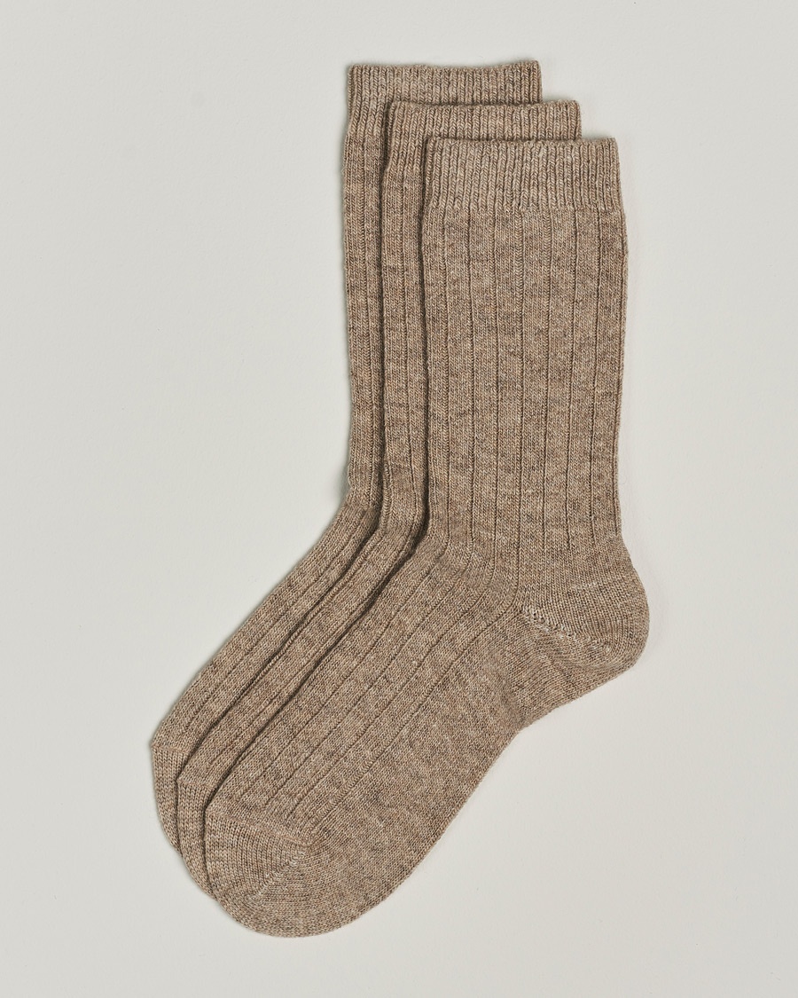 Men | Everyday Socks | Amanda Christensen | 3-Pack Supreme Wool/Cashmere Sock Beige Melange