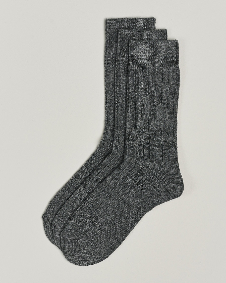 Men | Everyday Socks | Amanda Christensen | 3-Pack Supreme Wool/Cashmere Sock Grey Melange