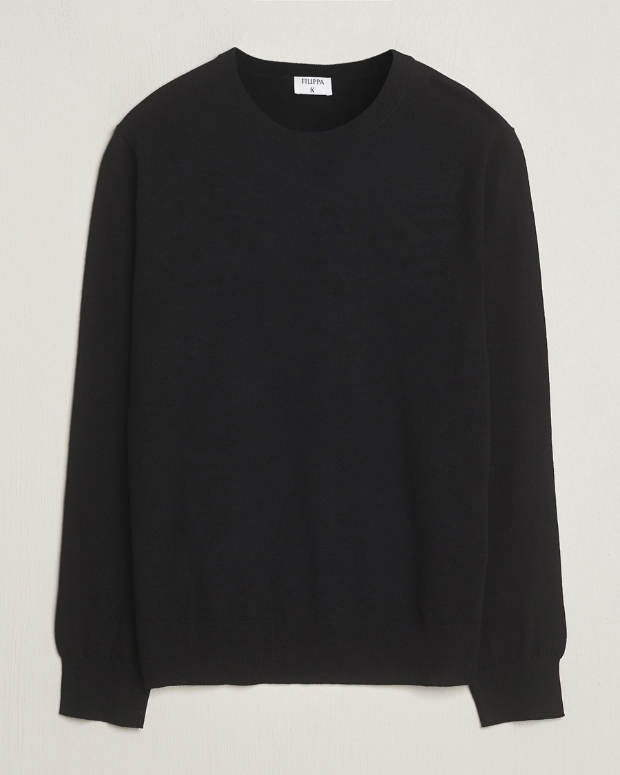 Filippa K Merino Round Neck Sweater Black – Black
