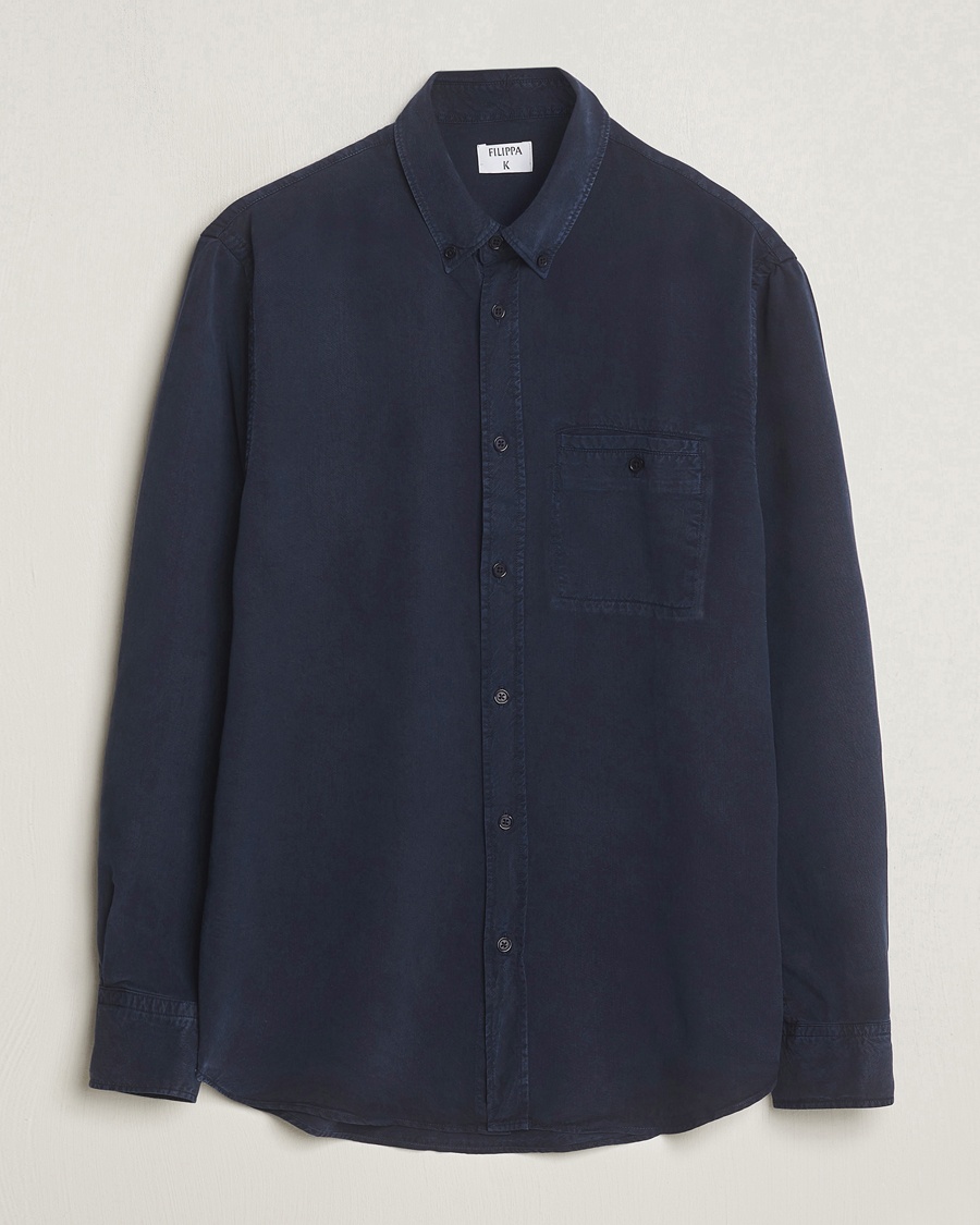 Filippa K Zachary Lyocell Shirt Navy – Blue