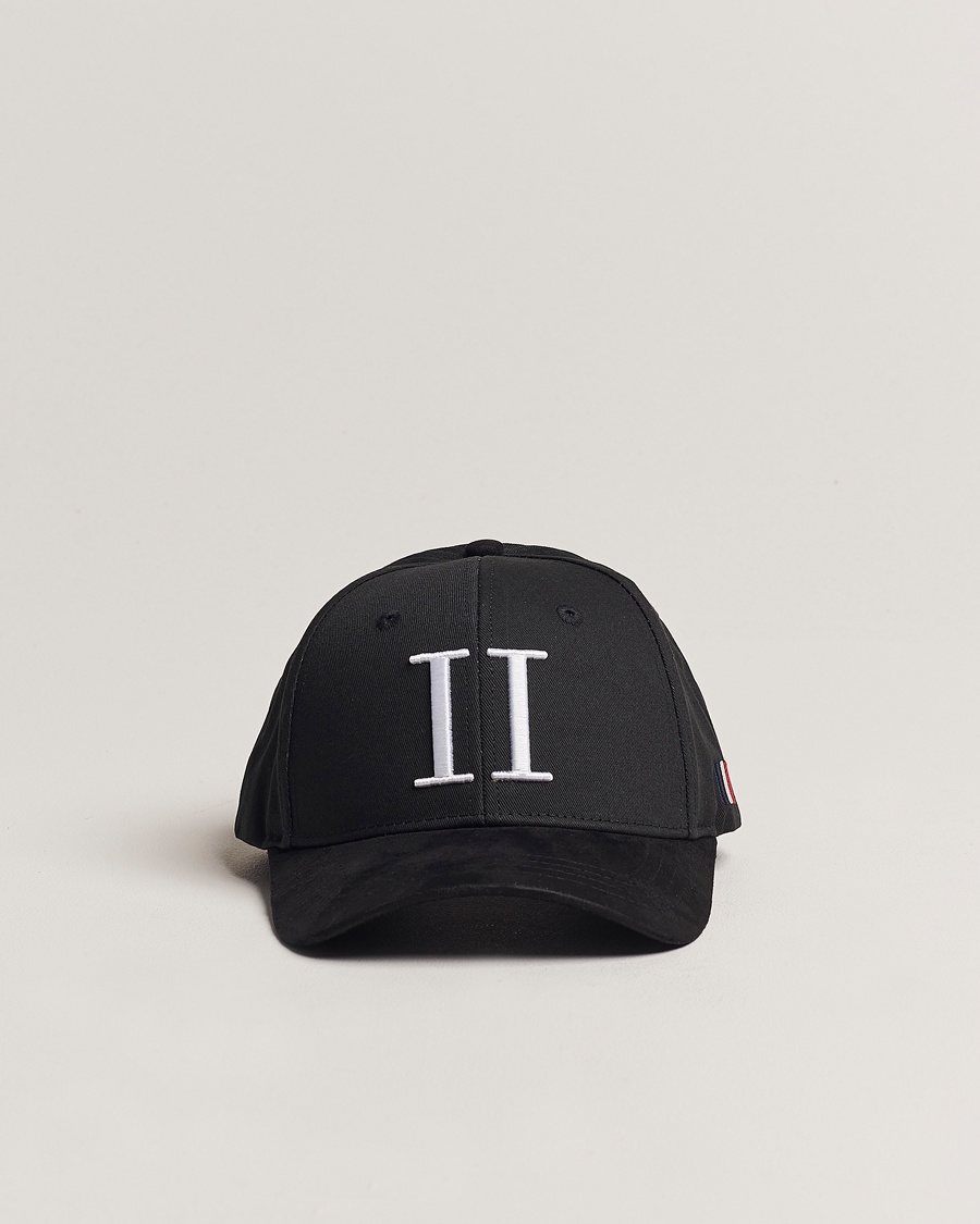 LES DEUX Baseball Cap Suede II Black/White – Black