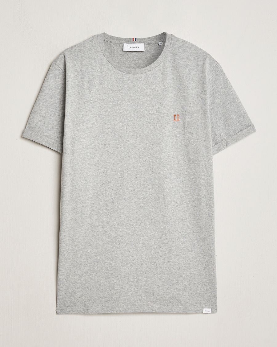 LES DEUX Nørregaard Cotton T-Shirt Grey Melange – Grey