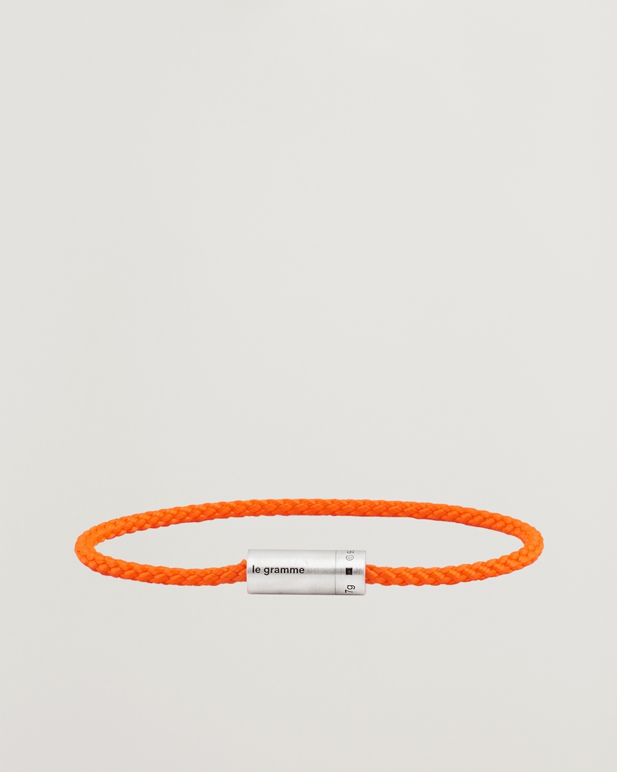 LE GRAMME Nato Cable Brushed Bracelet Orange/Sterling Silver 7g – Orange